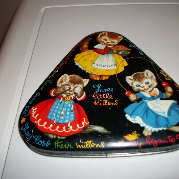 Vintage Horner Three Little Kittens Metal Tin Rare - Picture 1 of 12